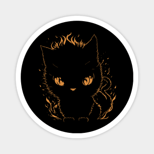 Flaming Feline Temper Magnet